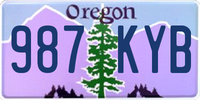 OR license plate 987KYB