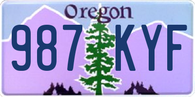 OR license plate 987KYF