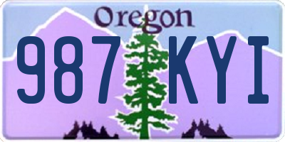 OR license plate 987KYI