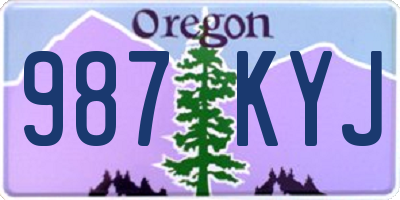 OR license plate 987KYJ