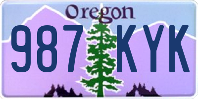 OR license plate 987KYK