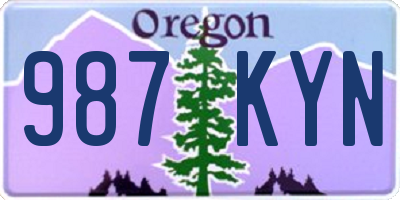 OR license plate 987KYN