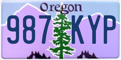 OR license plate 987KYP