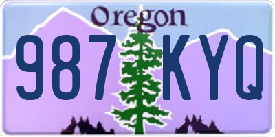OR license plate 987KYQ