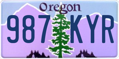 OR license plate 987KYR