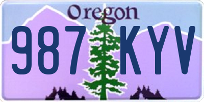 OR license plate 987KYV