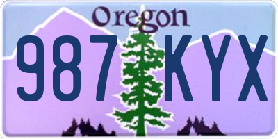 OR license plate 987KYX