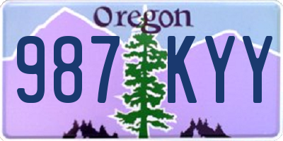 OR license plate 987KYY