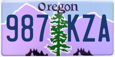OR license plate 987KZA