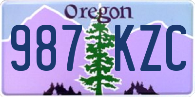 OR license plate 987KZC
