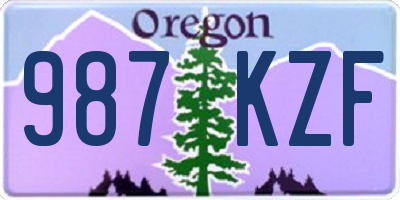 OR license plate 987KZF