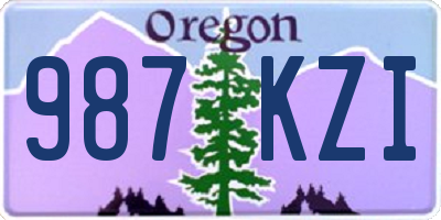 OR license plate 987KZI