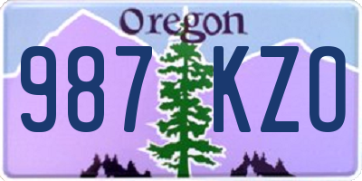 OR license plate 987KZO