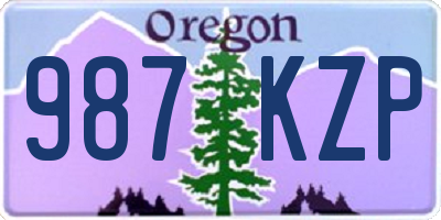 OR license plate 987KZP