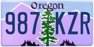 OR license plate 987KZR