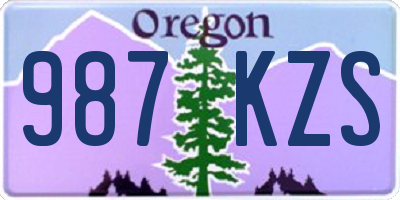 OR license plate 987KZS