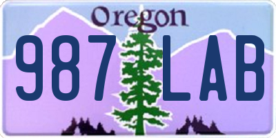 OR license plate 987LAB