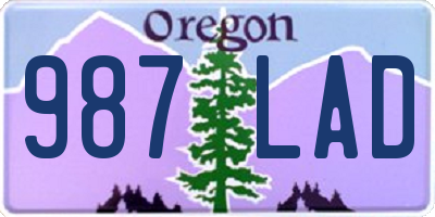 OR license plate 987LAD