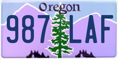 OR license plate 987LAF