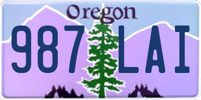 OR license plate 987LAI