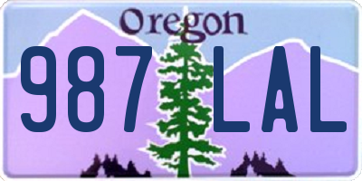 OR license plate 987LAL