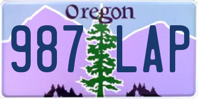 OR license plate 987LAP