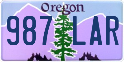 OR license plate 987LAR