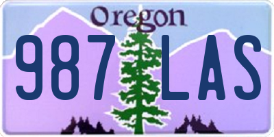 OR license plate 987LAS