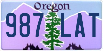 OR license plate 987LAT