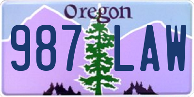 OR license plate 987LAW