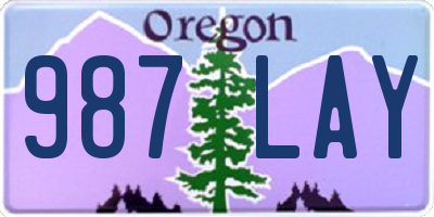 OR license plate 987LAY