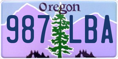 OR license plate 987LBA