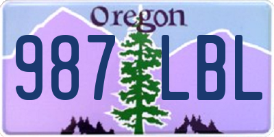 OR license plate 987LBL