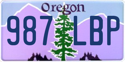OR license plate 987LBP