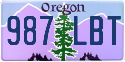 OR license plate 987LBT