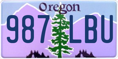 OR license plate 987LBU
