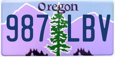 OR license plate 987LBV