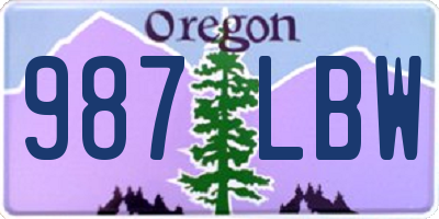OR license plate 987LBW