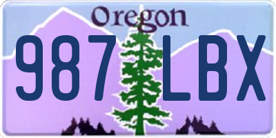 OR license plate 987LBX