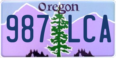 OR license plate 987LCA