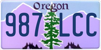 OR license plate 987LCC
