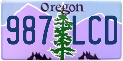 OR license plate 987LCD