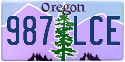OR license plate 987LCE