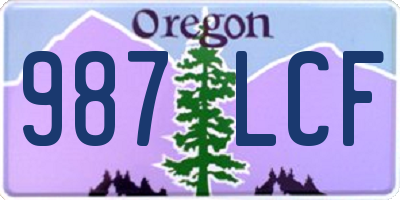OR license plate 987LCF