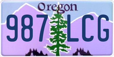 OR license plate 987LCG