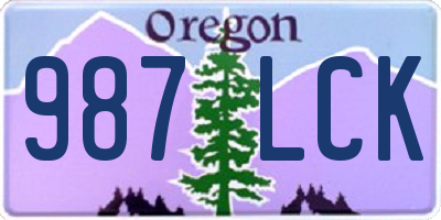 OR license plate 987LCK