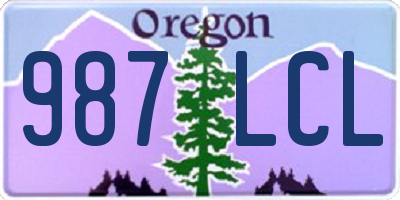 OR license plate 987LCL