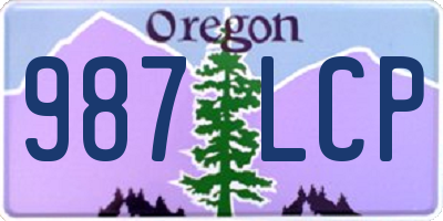 OR license plate 987LCP