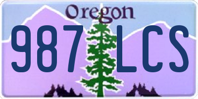 OR license plate 987LCS