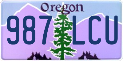 OR license plate 987LCU